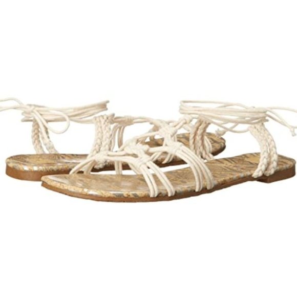 Roxy Shoes - ROXY  WHITE GLADIATOR FLAT CORK SANDAL TIE SHOE 9